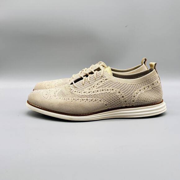 Cole Haan Shoes Womens 11 Beige ØriginalGrand Stitchlite Wingtip Oxford Lace Up - Picture 4 of 11